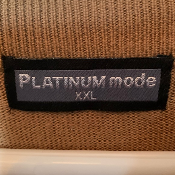 Vintage Platinum Mode Men’s Striped Faux Suede Patchwork Sweater XXL - Picture 7 of 8